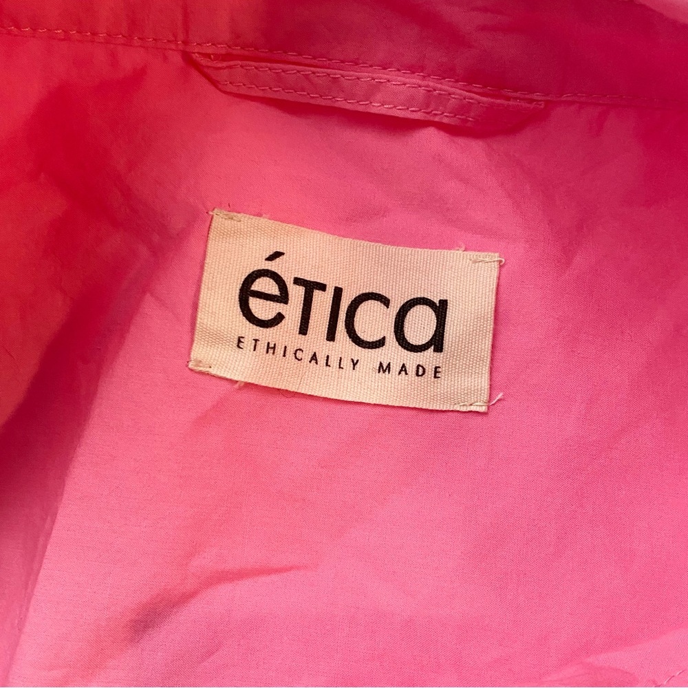 ETICA pink Oceane pleated button down collared long sleeve top shirt - Picture 5 of 9